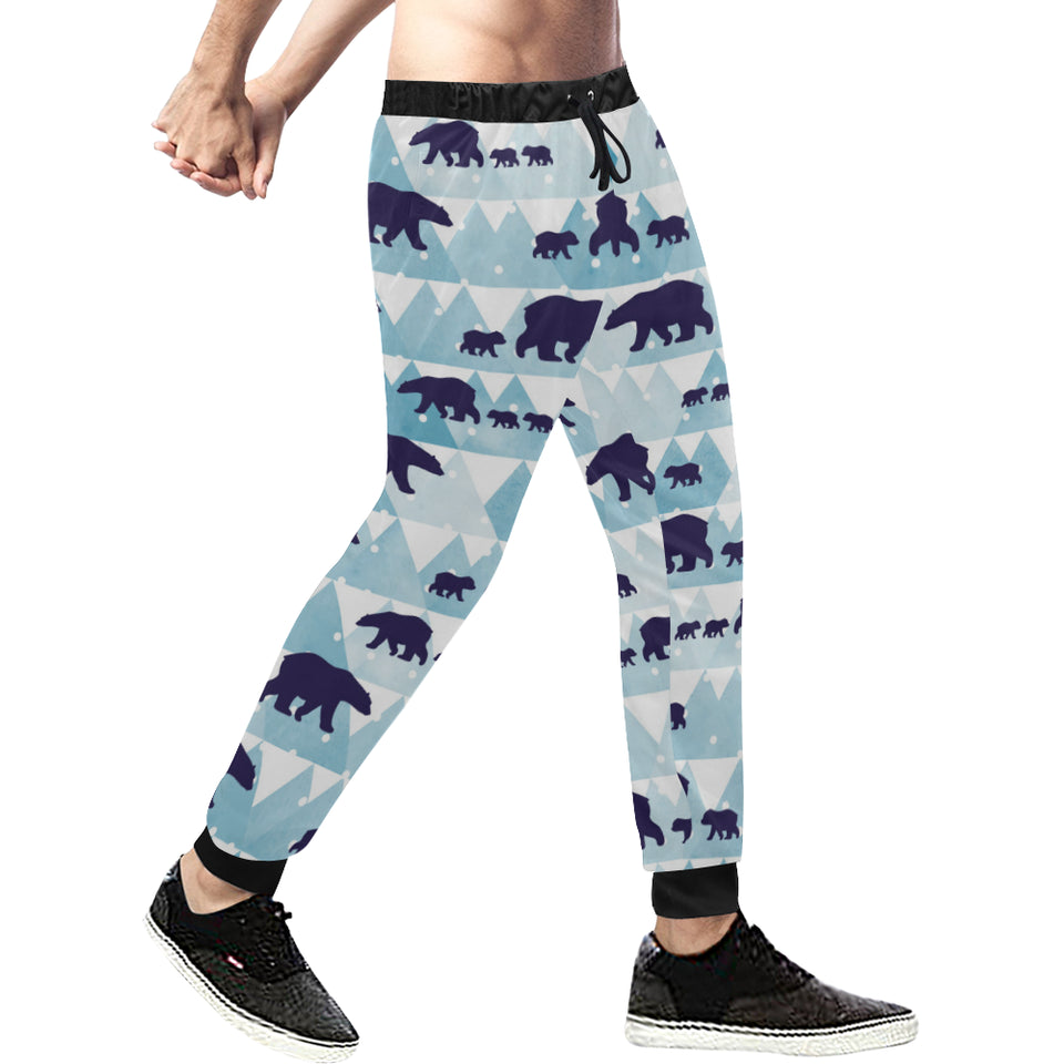 polar bear winter snow pattern Unisex Casual Sweatpants