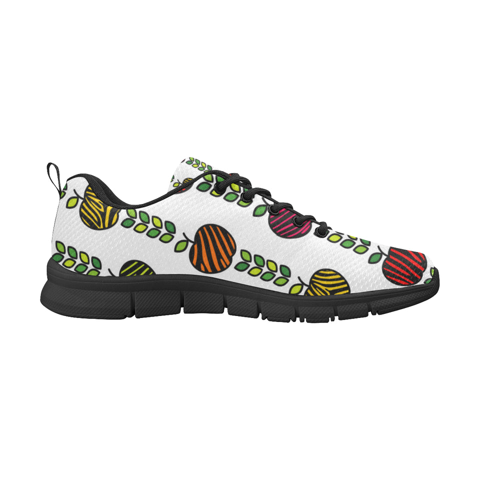 colorful apples leave zebra stripe Men's Sneaker Shoes