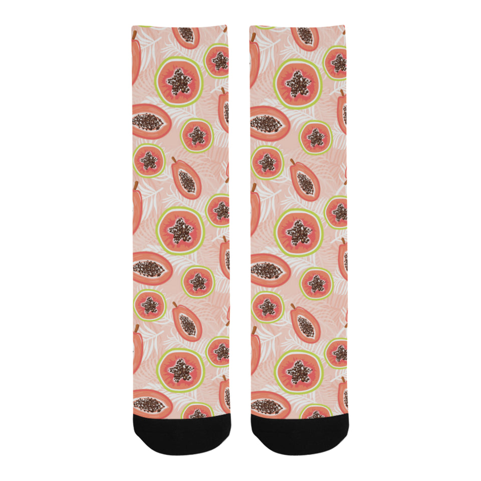 papaya leaves pattern Crew Socks