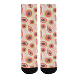 papaya leaves pattern Crew Socks