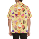 cake cupcake heart cherry pattern Men's All Over Print Hawaiian Shirt