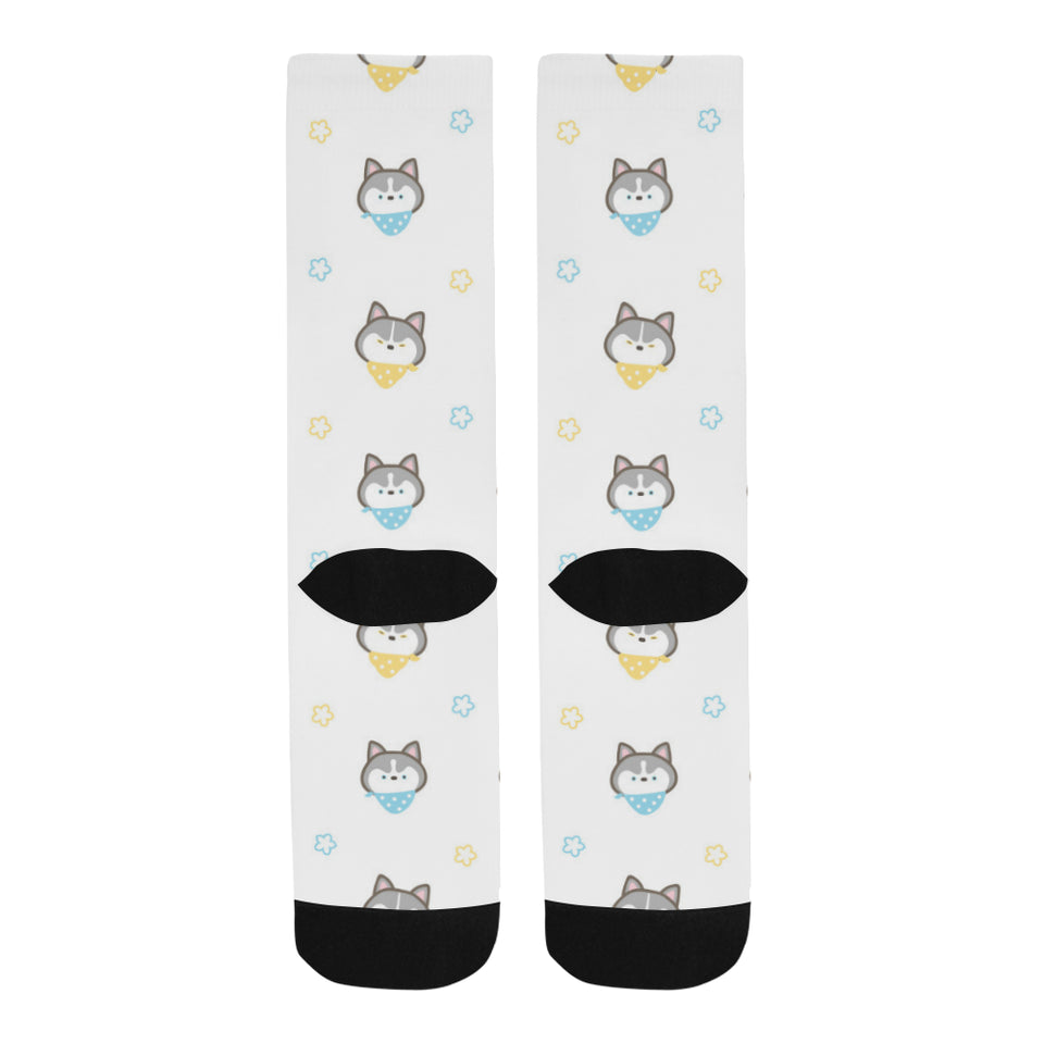 Cute Siberian Husky pattern Crew Socks