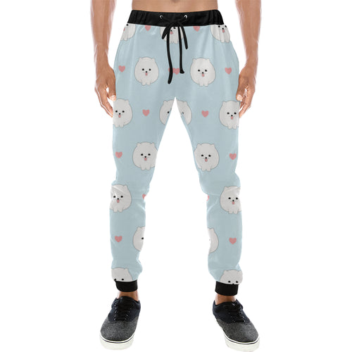 White cute pomeranian pattern Unisex Casual Sweatpants