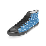 Airplane pattern in the sky Women's High Top Canvas Canvas Shoes Black