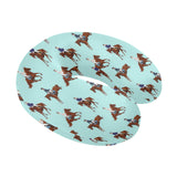 Horses running horses rider pattern U-Shaped Travel Neck Pillow