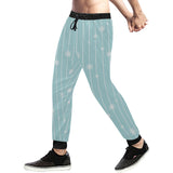 Snowflake pattern blue stripe background Unisex Casual Sweatpants