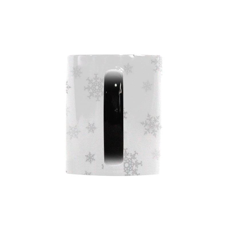 Snowflake pattern white background Morphing Mug Heat Changing Mug