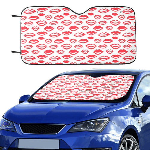 Lips Pattern Print Design 05 Car Sun Shade
