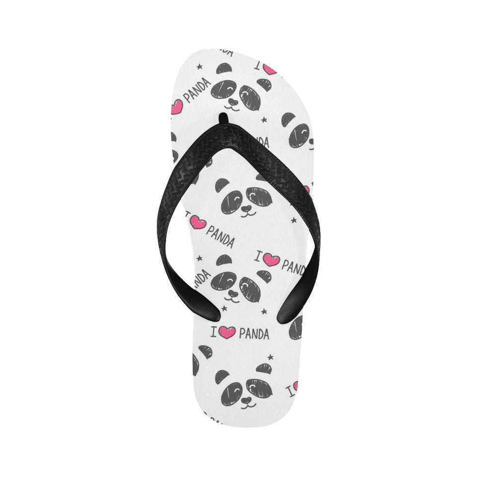Hand Drawn faces of pandas pattern Unisex Flip Flops