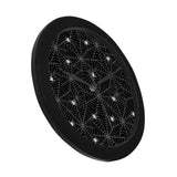 Spider web design pattern Black background white c Elegant Black Wall Clock
