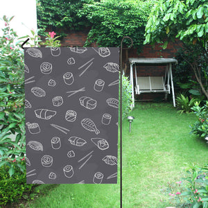 sushi pattern black background House Flag Garden Flag