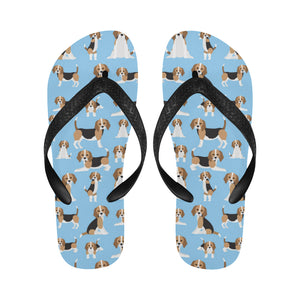 Beagle dog blue background pattern Unisex Flip Flops