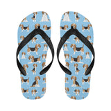 Beagle dog blue background pattern Unisex Flip Flops
