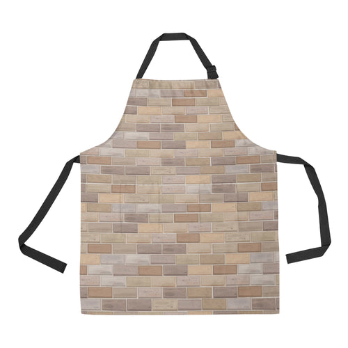 Brick Printed Pattern Print Design 01 All Over Print Adjustable Apron