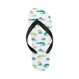 watercolor crocodile pattern Unisex Flip Flops