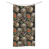 Skull rose humming bird flower pattern Bath Towel