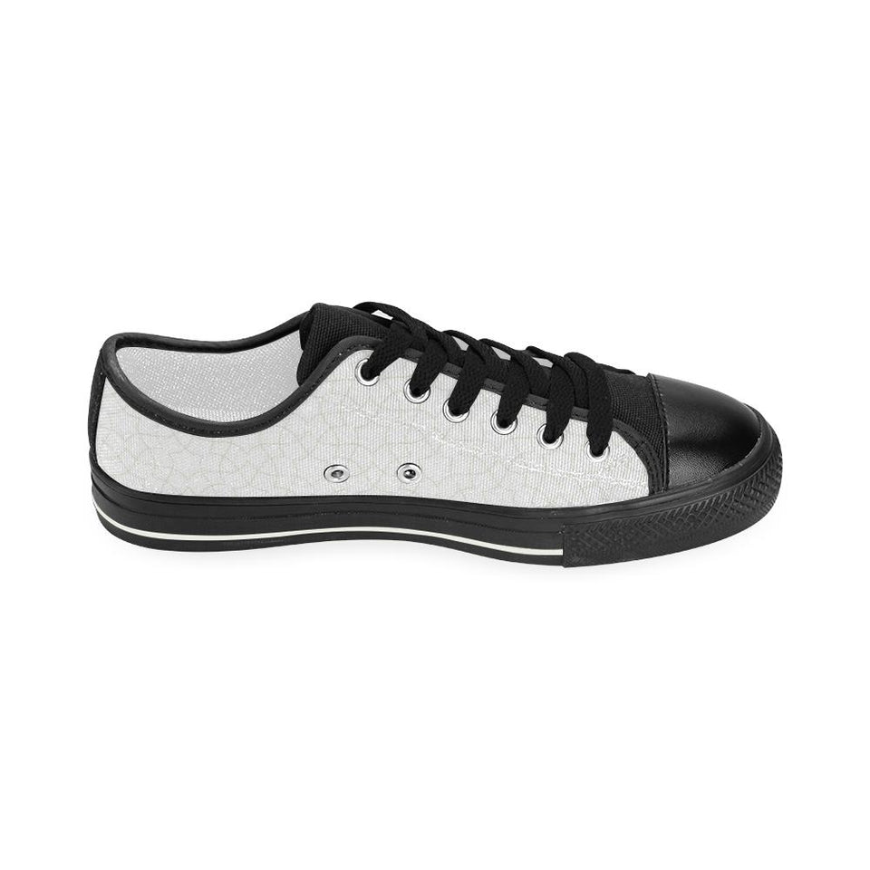 arabic white pattern Kids' Boys' Girls' Low Top Canvas Shoes Black