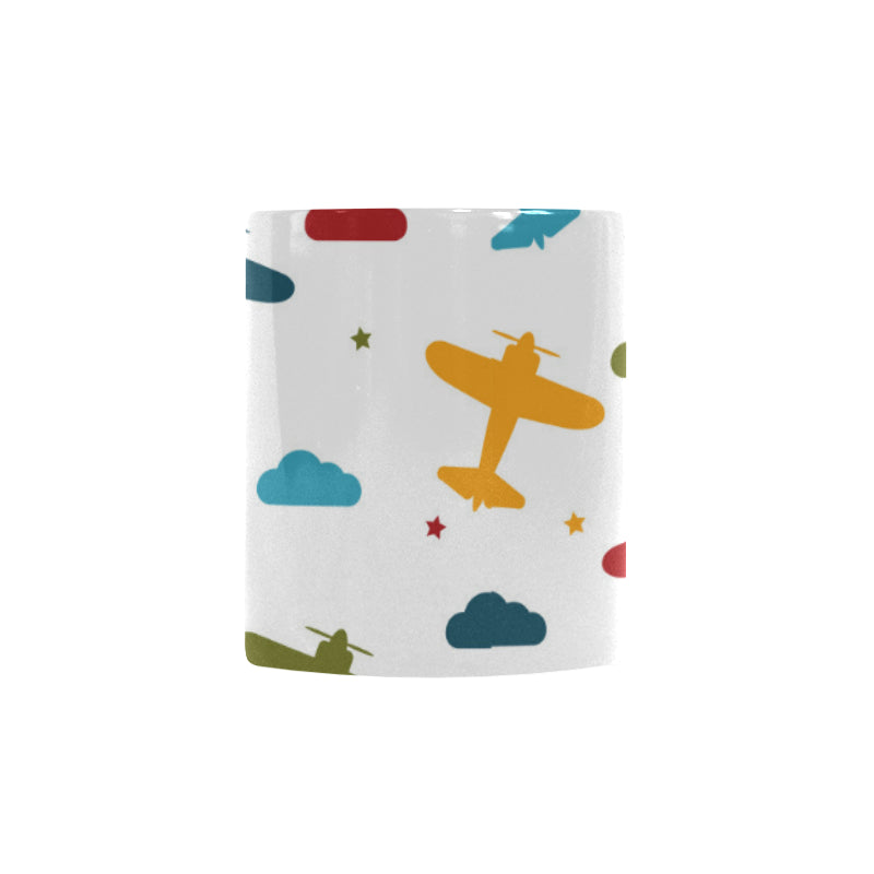 Airplane star cloud colorful Morphing Mug Heat Changing Mug
