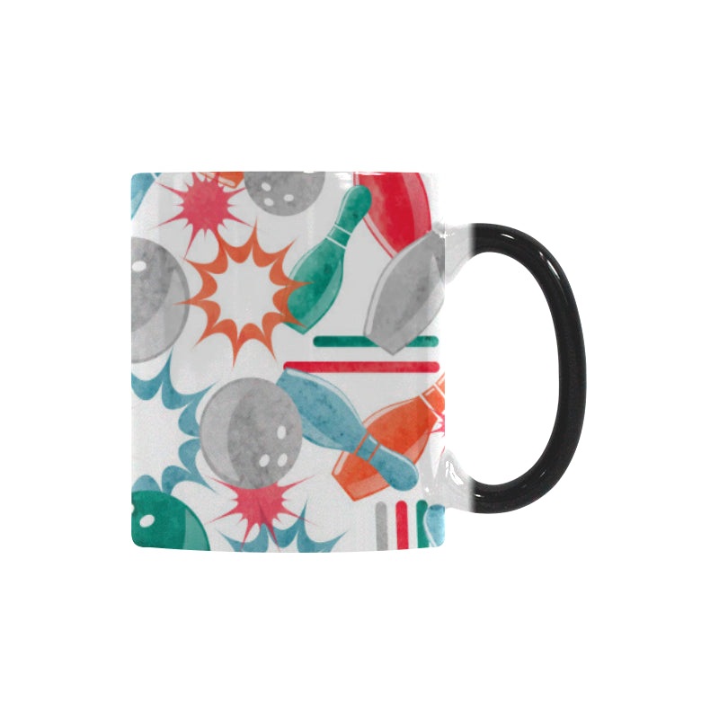 Watercolor bowling pattern Morphing Mug Heat Changing Mug