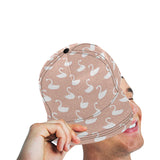 Swan flower light pink background All Over Print Snapback Cap