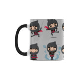 Cute ninja pattern Morphing Mug Heat Changing Mug