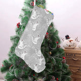 white swan gray background Christmas Stocking