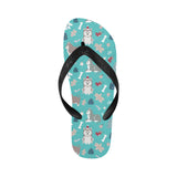 Christmas cute siberian husky puppie pattern Unisex Flip Flops