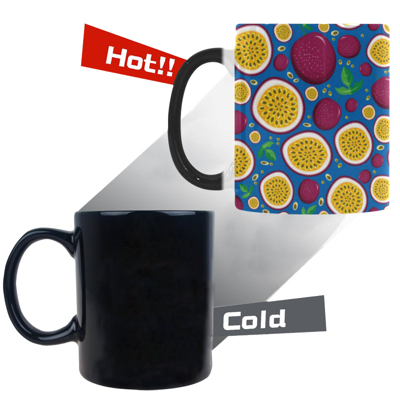 Passion fruit blue background Morphing Mug Heat Changing Mug