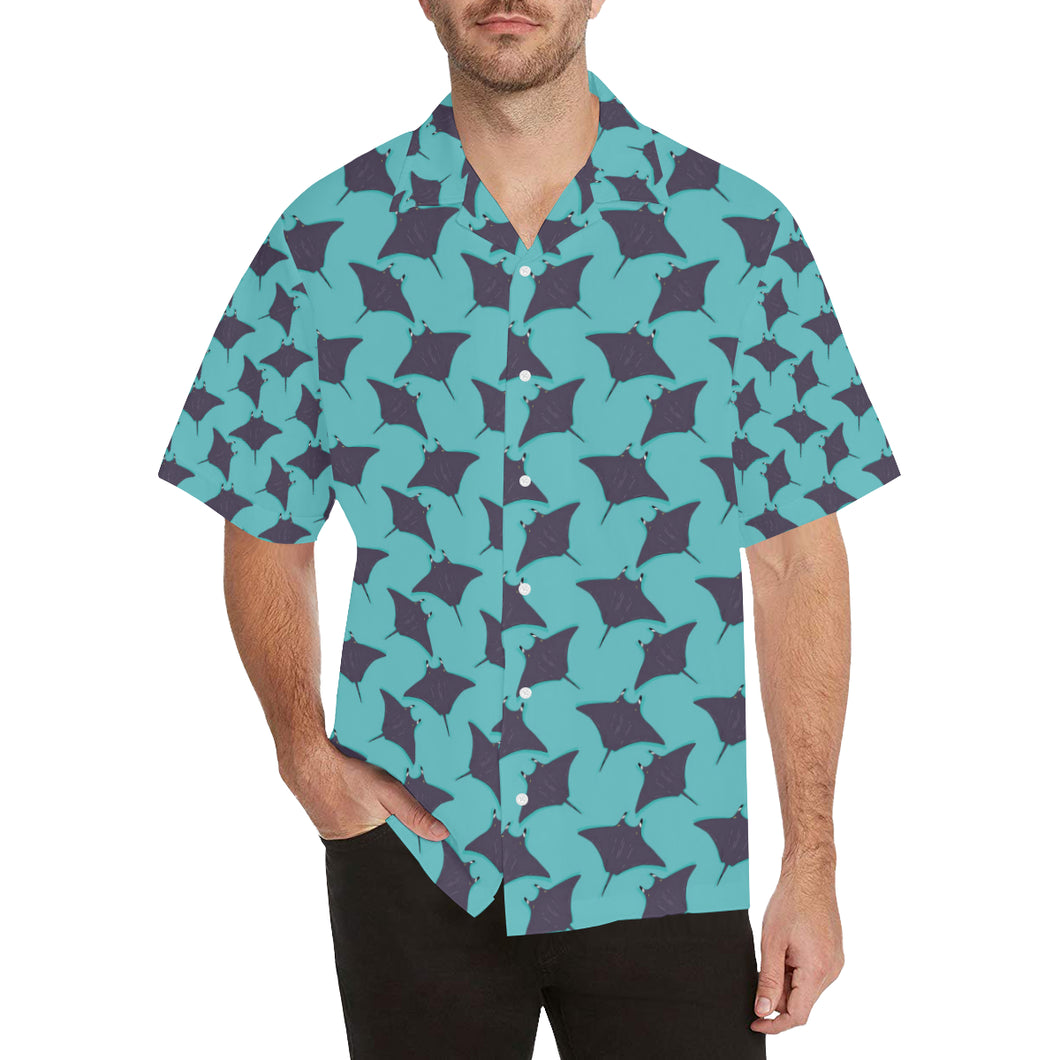 Stingray Pattern Print Design 02 Men's All Over Print Hawaiian Shirt (Model T58)