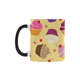 cake cupcake heart cherry pattern Morphing Mug Heat Changing Mug