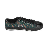 Snake forest pattern Men's Low Top Canvas Shoes Black