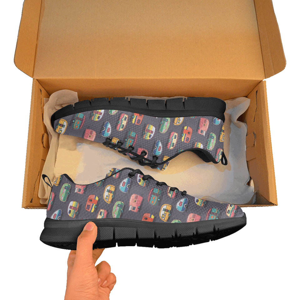 Camper Van Pattern Print Design 02 Men's Breathable Sneakers ( Model 055)