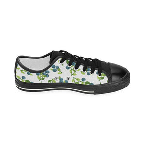 blueberry white background Kids' Boys' Girls' Low Top Canvas Shoes Black
