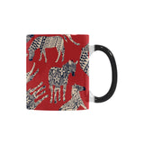 Zebra abstract red background Morphing Mug Heat Changing Mug