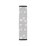 Heart pattern gray background Car Seat Belt Cover
