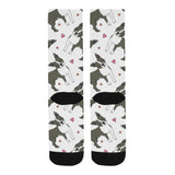 Boston terrier dog hearts vector pattern Crew Socks