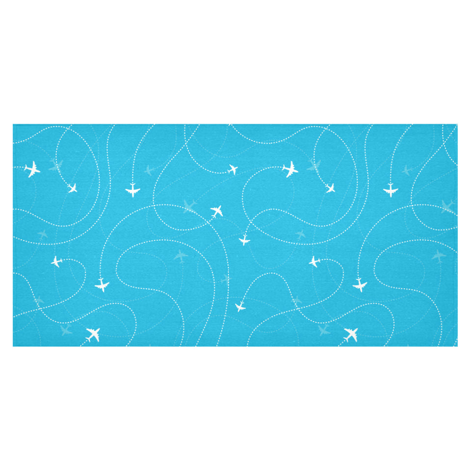 Airplane destinations blue background Tablecloth