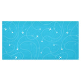 Airplane destinations blue background Tablecloth