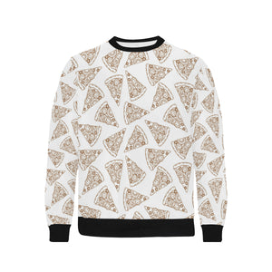 Hand drawn pizza pattern Men's Crew Neck Sweatshirt