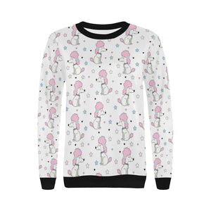 Cute poodle dog star pattern Women's Crew Neck Sweatshirt