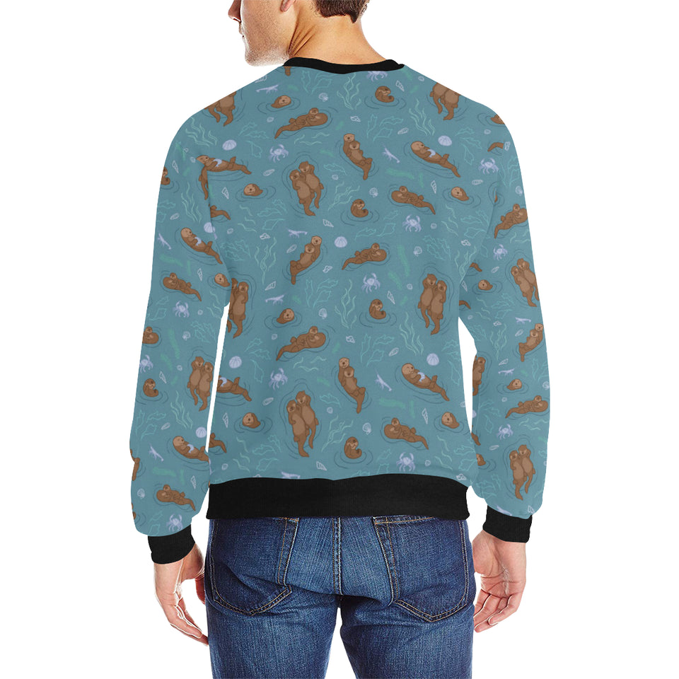 Sea otters pattern Men's Crew Neck Sweatshirt