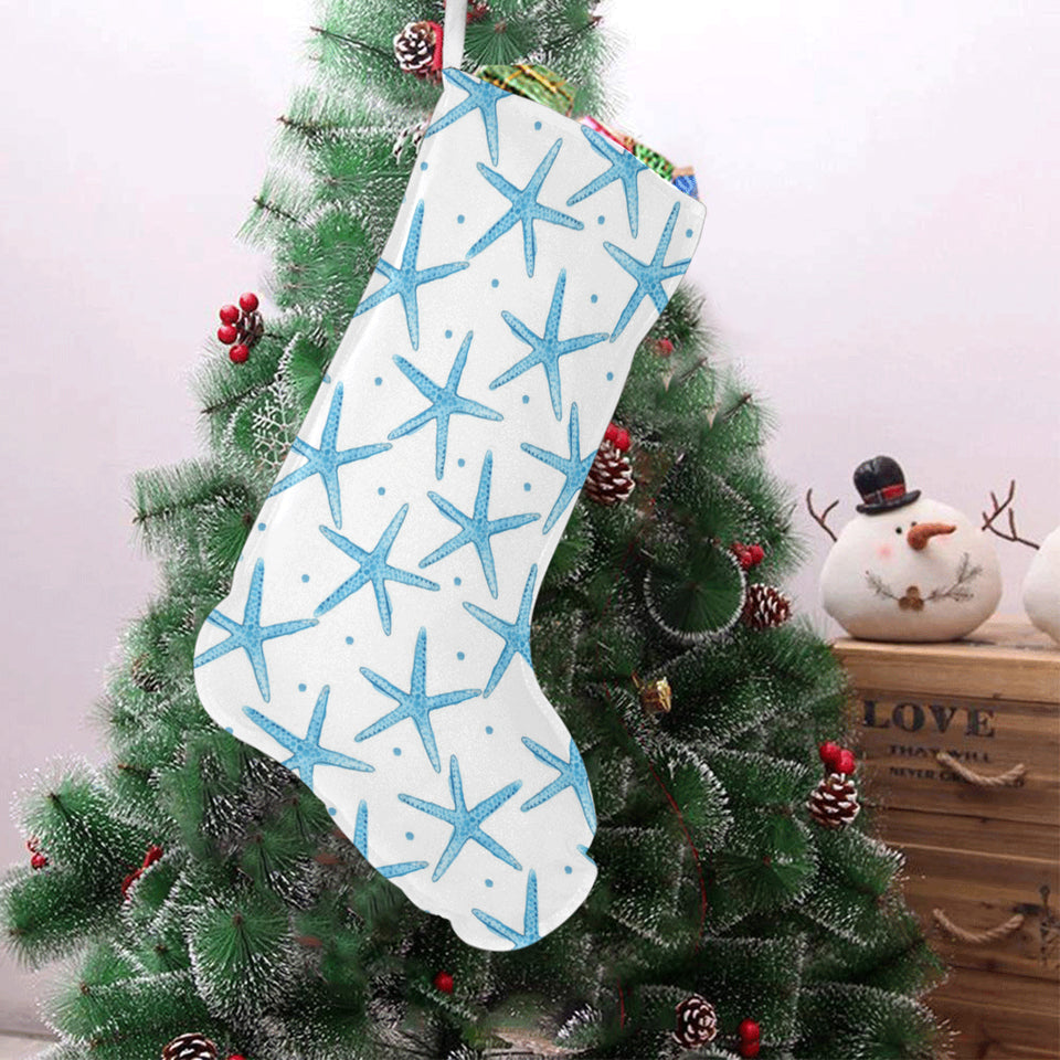 Watercolor starfish pattern Christmas Stocking