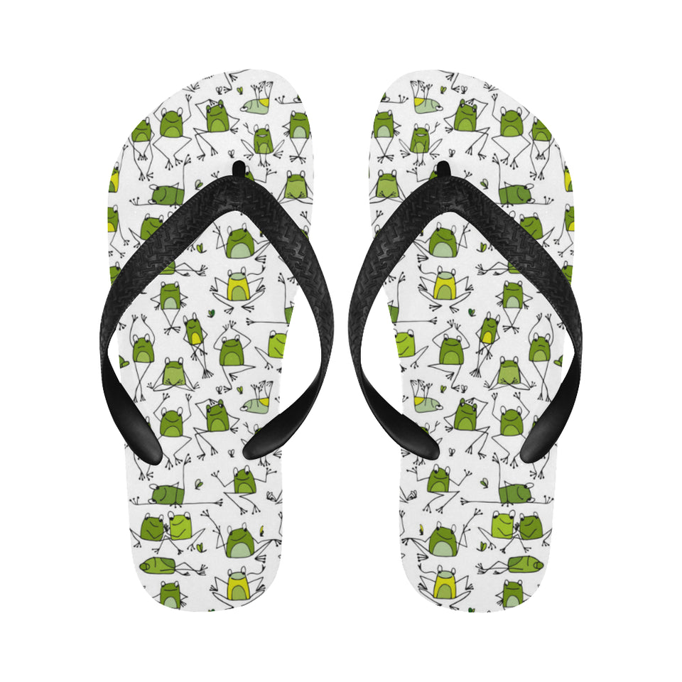 Sketch funny frog pattern Unisex Flip Flops
