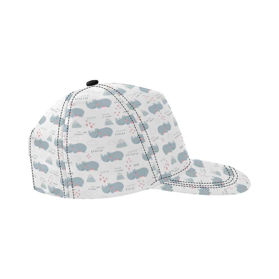 cute rhino heart pattern All Over Print Snapback Cap