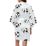 Cute cows pattern Women's Short Kimono Robe