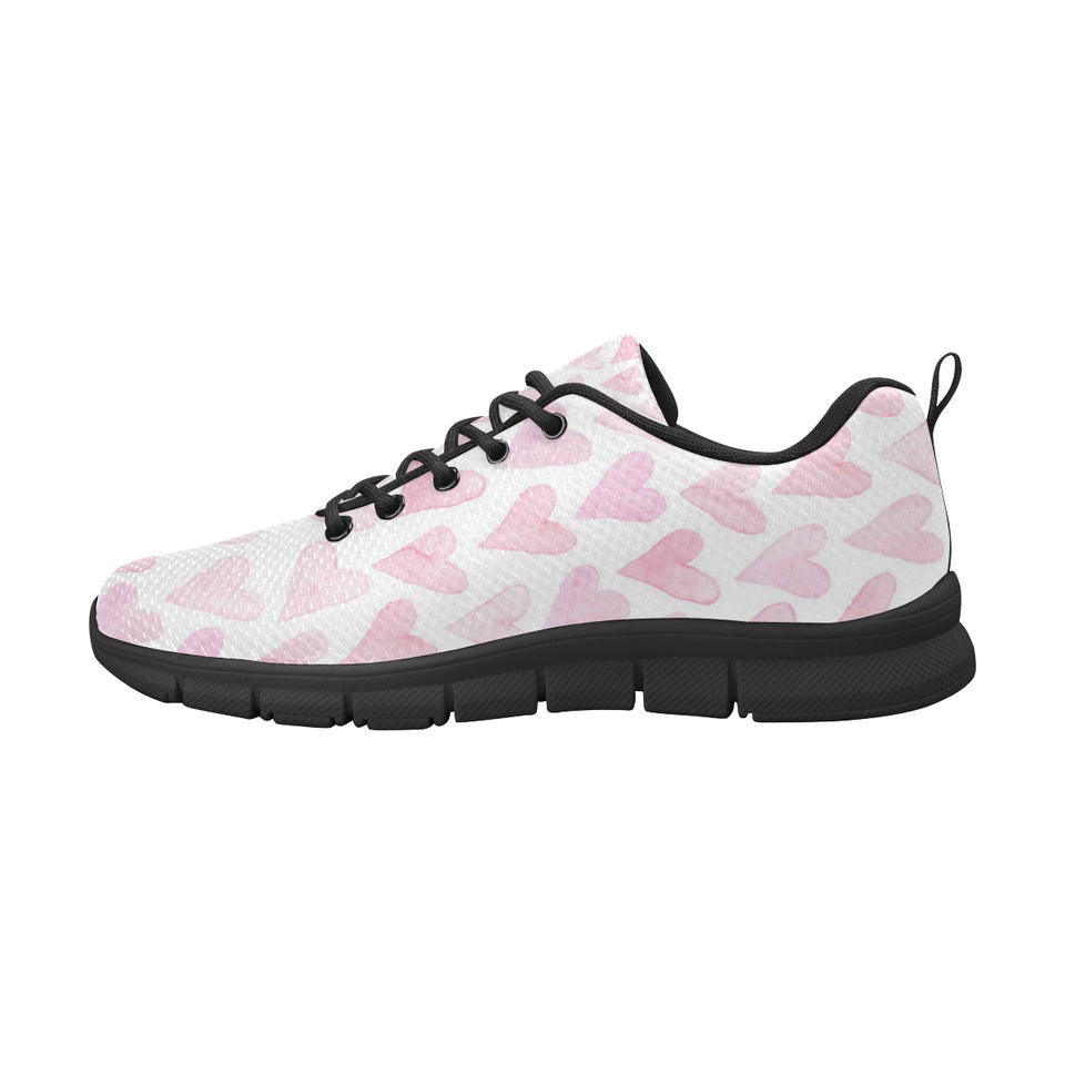 Watercolor pink heart pattern Men's Sneaker Shoes