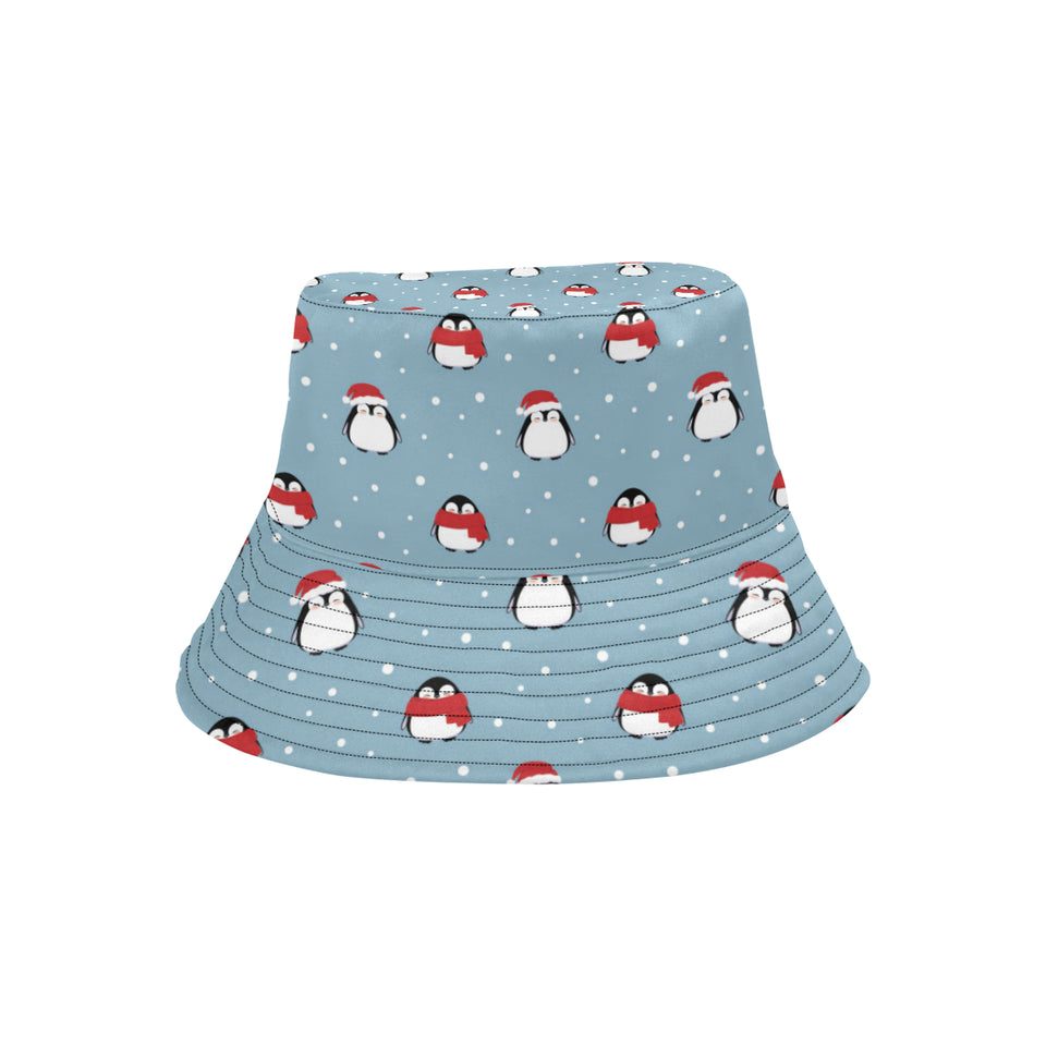 Cute penguin christmas snow pattern Unisex Bucket Hat