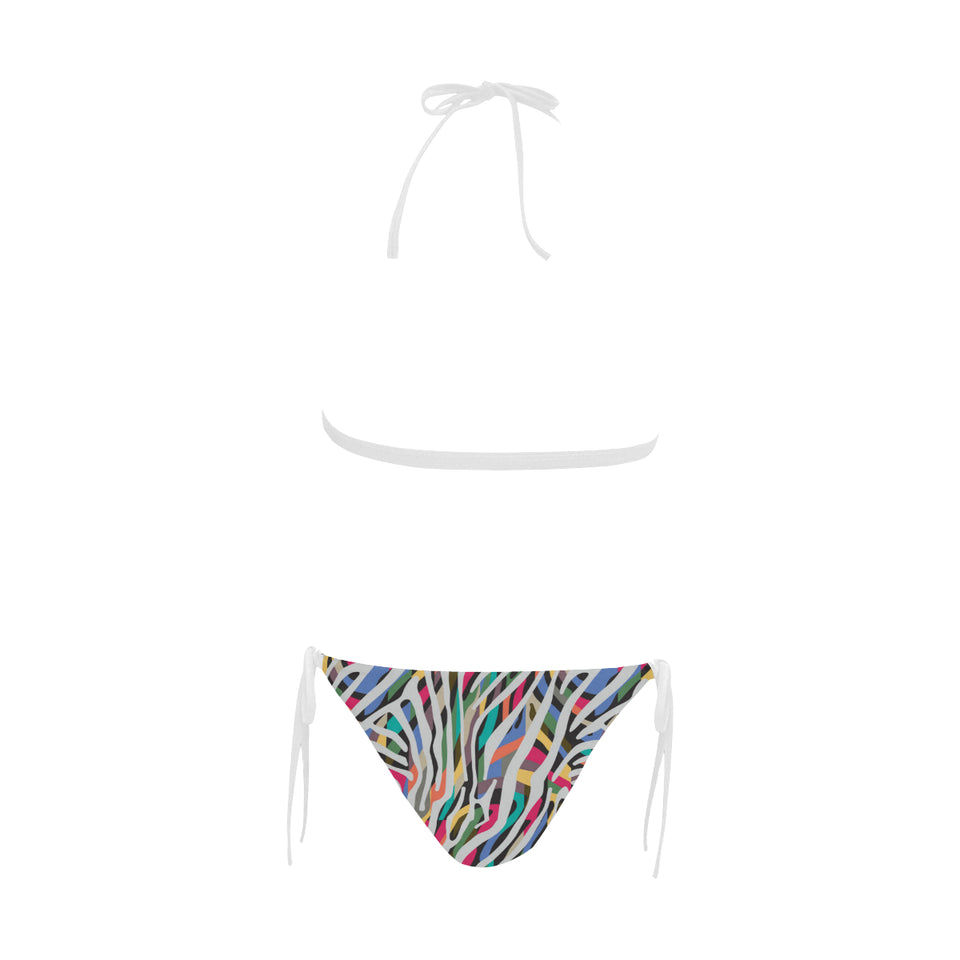 Colorful zebra skin pattern Sexy Bikinis Two-Piece Swimsuits