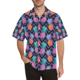 Pineapples pattern zigzag background Men's All Over Print Hawaiian Shirt