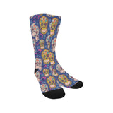 Sugar skull flower pattern Crew Socks